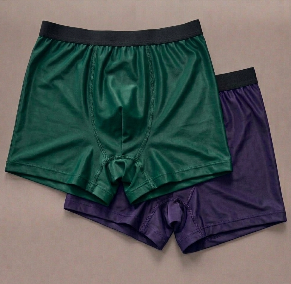 NUDEON Premium Men's Ultra-Soft Nylon Stretch Trunks - Pack of 2