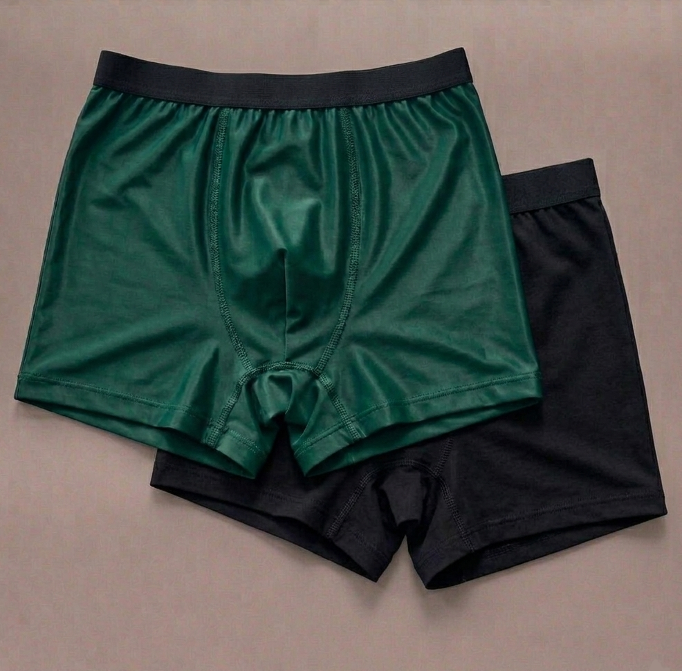 NUDEON Premium Men's Ultra-Soft Nylon Stretch Trunks - Pack of 2
