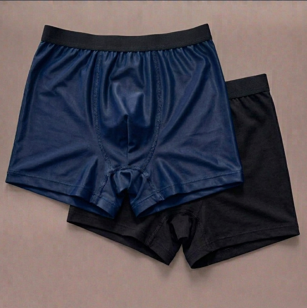 NUDEON Premium Men's Ultra-Soft Nylon Stretch Trunks - Pack of 2