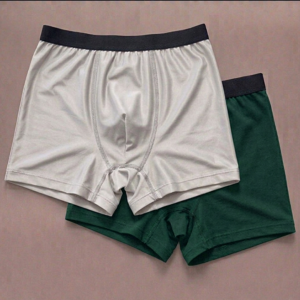 NUDEON Premium Men's Ultra-Soft Nylon Stretch Trunks - Pack of 2