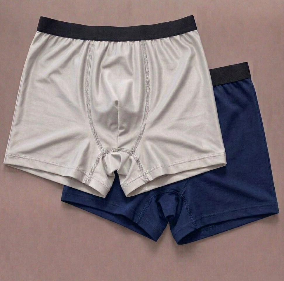 NUDEON Premium Men's Ultra-Soft Nylon Stretch Trunks - Pack of 2