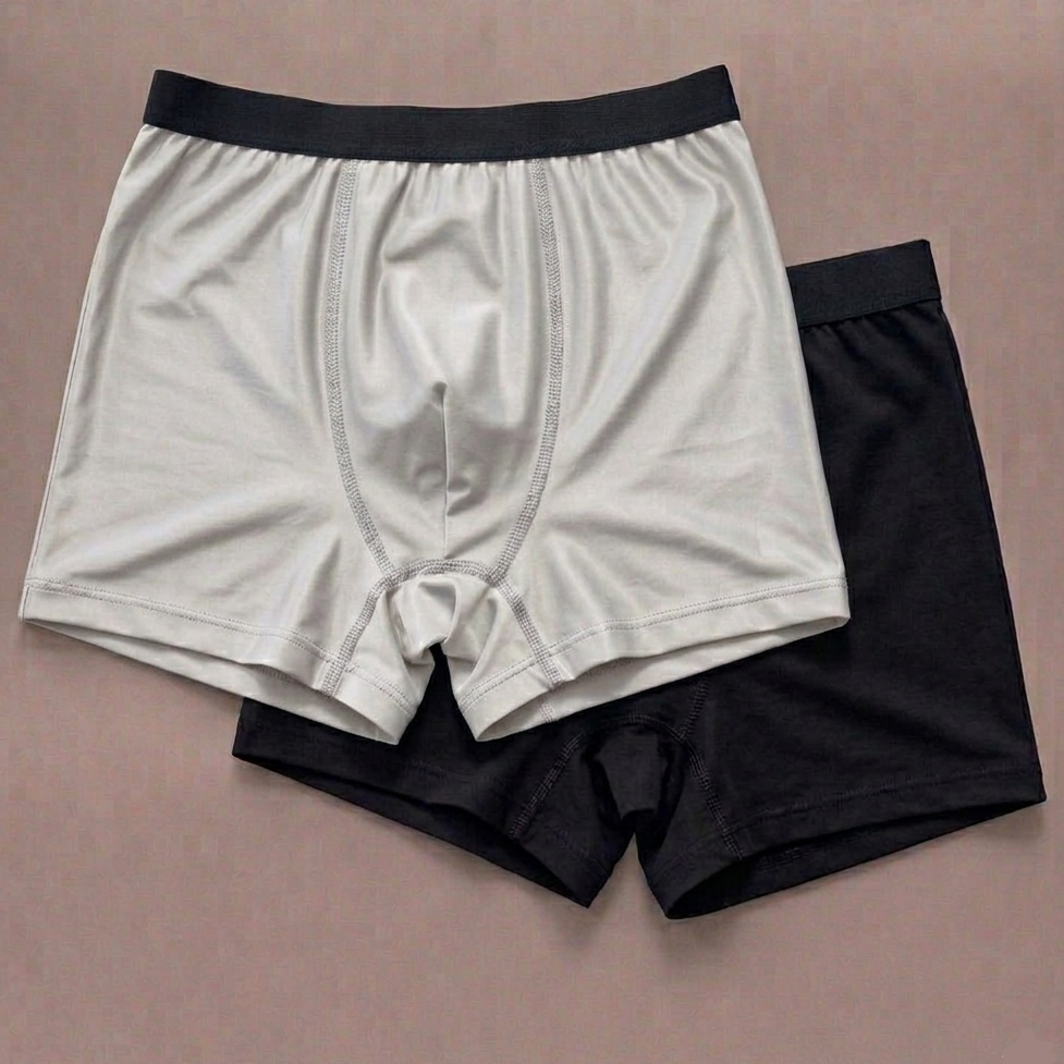 NUDEON Premium Men's Ultra-Soft Nylon Stretch Trunks - Pack of 2